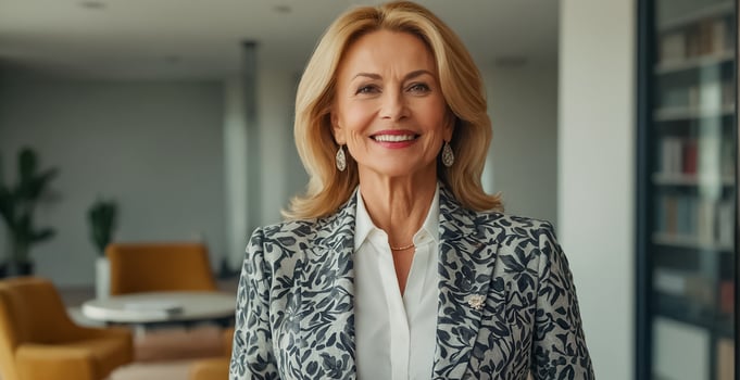 AI generated professional adult businesswoman in the office photo