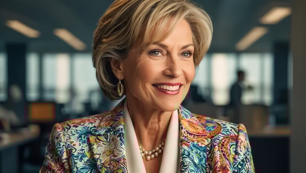 AI generated professional adult businesswoman in the office photo
