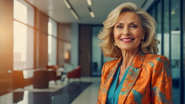 AI generated professional adult businesswoman in the office photo
