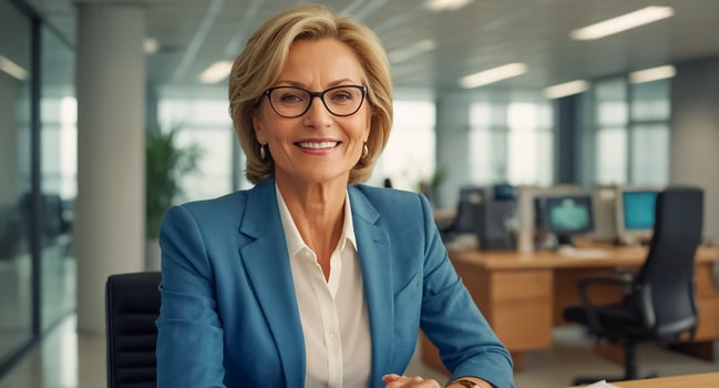 AI generated professional adult businesswoman in the office photo