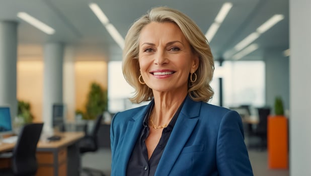 AI generated professional adult businesswoman in the office photo