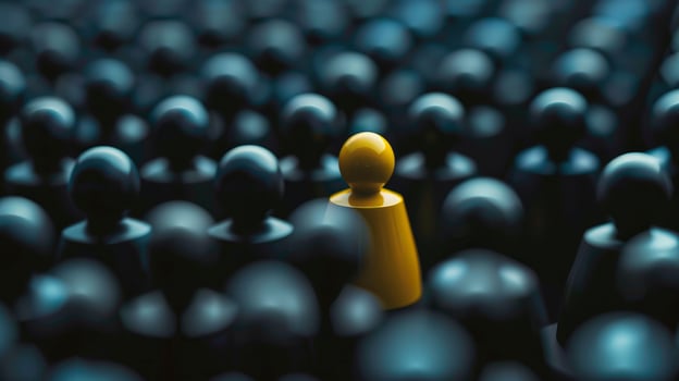 AI generated Divergent, Distinct, and Uniquely Standing Out from the Crowd photo