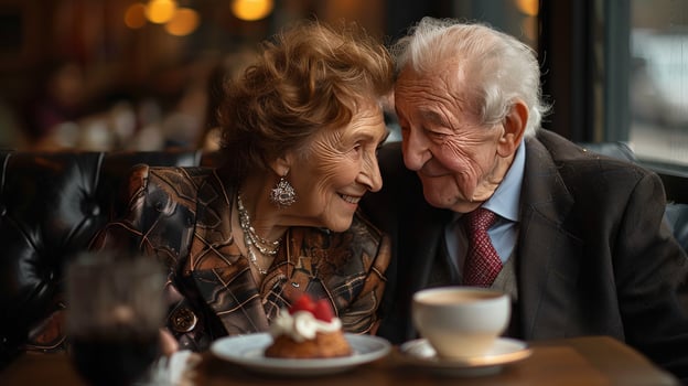 AI generated Man and Woman Sitting at Table Together photo