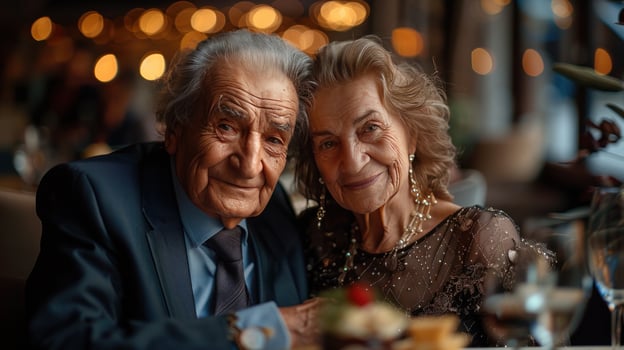 AI generated Man and Woman Sitting at Table Together photo