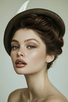 AI generated Portrait of a Woman With Red Lipstick photo
