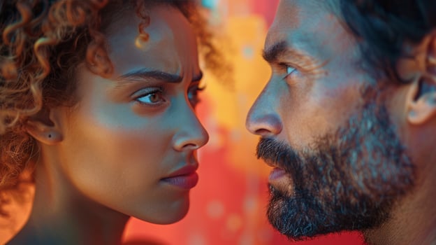 AI generated Man and Woman Staring at Each Other photo