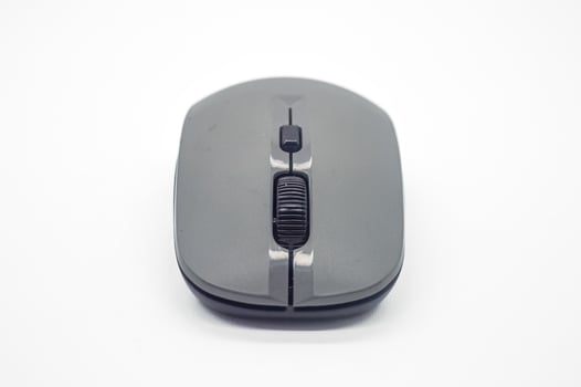 Front view of a wireless mouse isolated on a white background photo