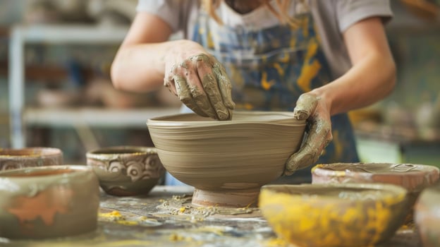 AI generated Exploring the Artistry of a Ceramic Handmade Workshop photo