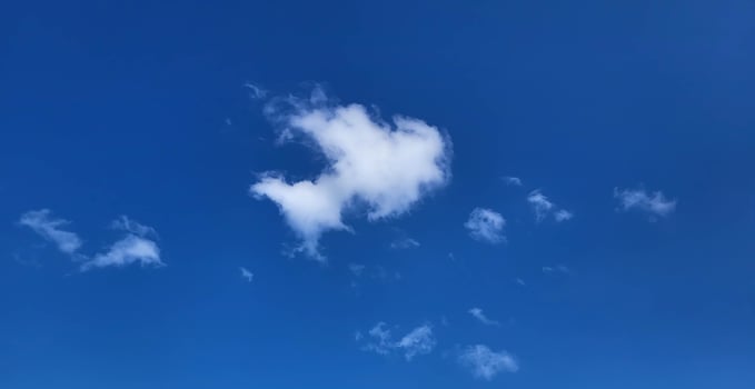 A blue sky and a white cloud that looks like a small fish photo