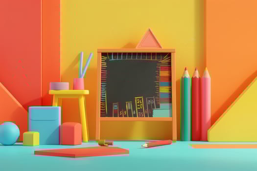 AI generated Drawing Board and Scoreboard in the concept of learning and creating photo