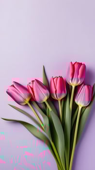 AI Generated tulips, spring background, for Instagram, Story photo