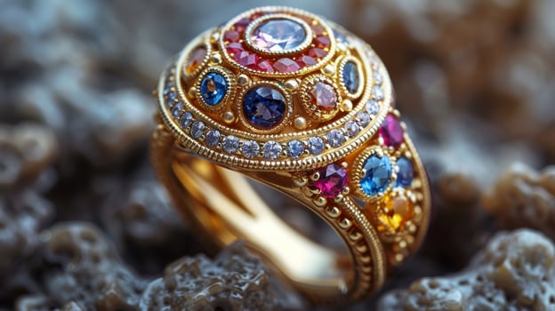 AI generated Ring on Snowy Surface Close Up photo