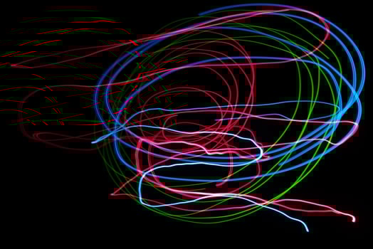 Strips of colored lights photo