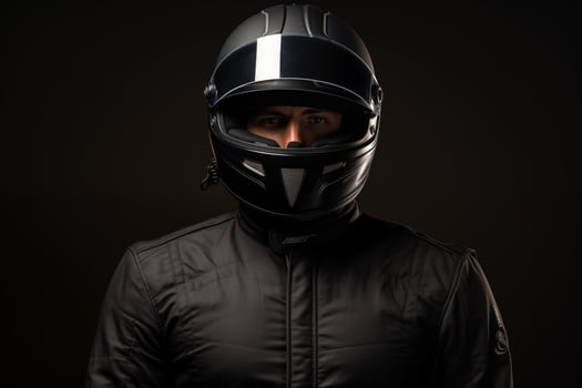 AI generated Race Car Driver with a Helmet photo