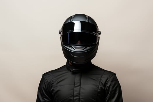 AI generated Race Car Driver with a Helmet photo