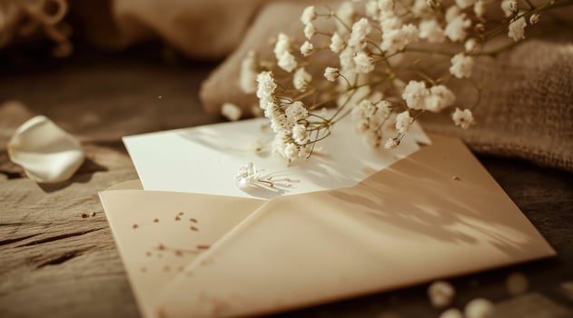 AI generated Elegant simplistic wedding card. photo