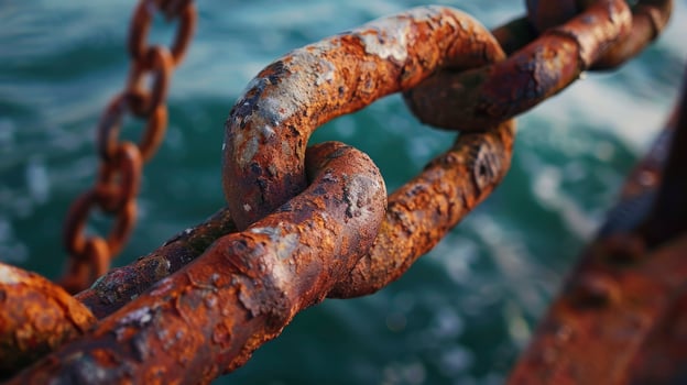 AI generated Close-up of Rusted Anchor Chain photo