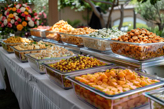 AI generated served table food party professional advertising food photography photo