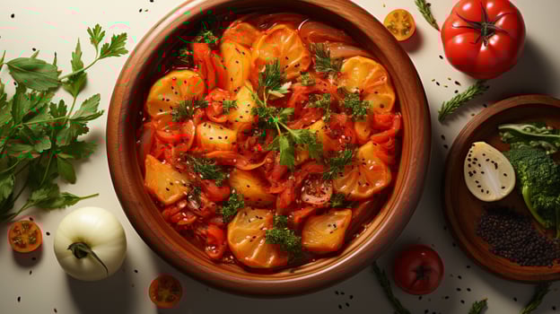 AI generated Kimchi ttraditional vegetable fermented food photo