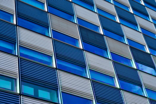 Modern building facade with widnows close up photo