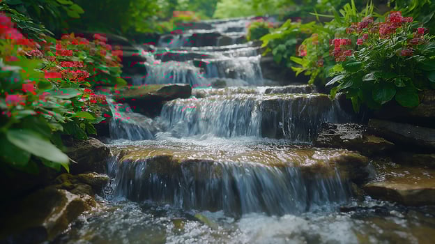 AI generated Beautiful nature waterfall scene photo