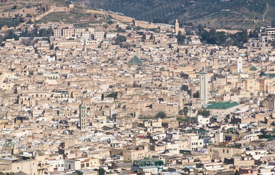 Landscape of the old Medina in Fes. Morocco, Africa. photo