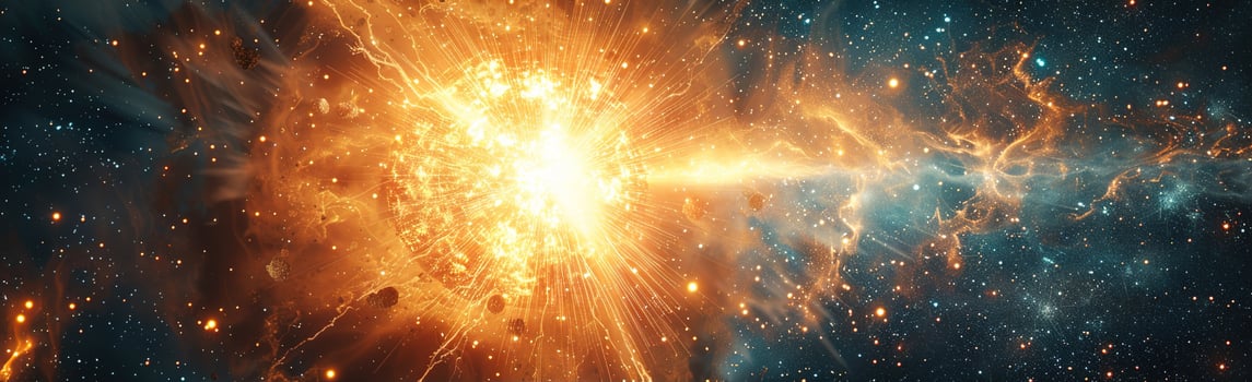 AI generated Supernovae Illuminate Space with Explosive Energy, Marking the End of Star Life Cycles in a Dazzling Cosmic Spectacle. photo
