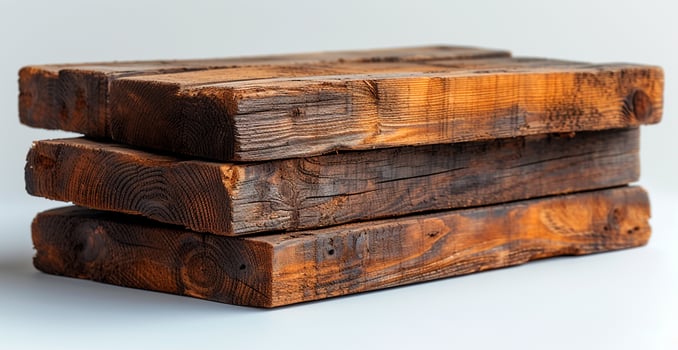AI generated Wooden lumber, wood blanks on a white background - AI generated image photo