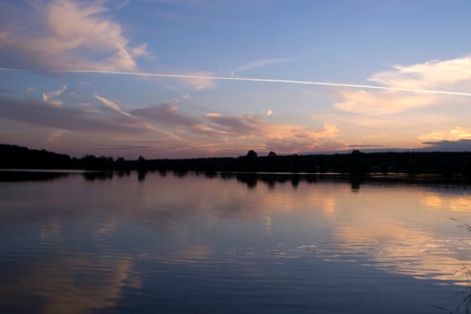 A beautiful sunset at lake. photo