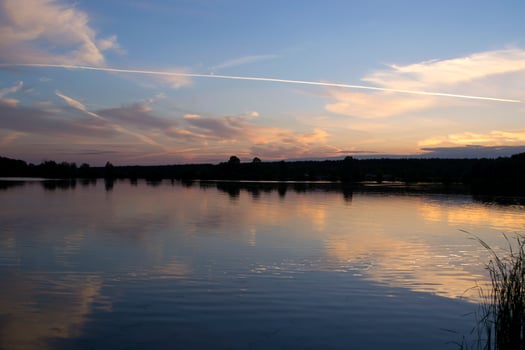 A beautiful sunset at lake. photo