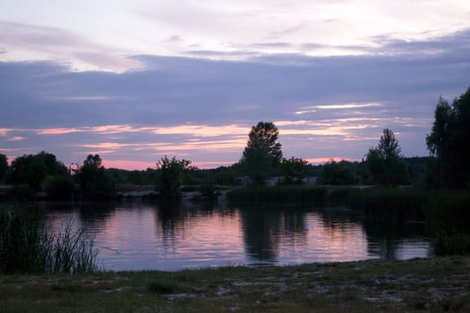 A beautiful sunset at lake. photo
