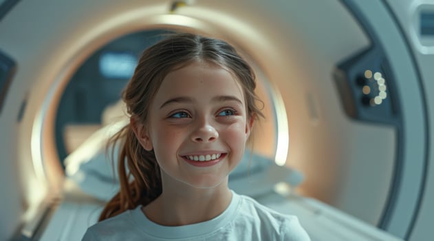 AI generated Young Girl Standing in Front of Machine photo
