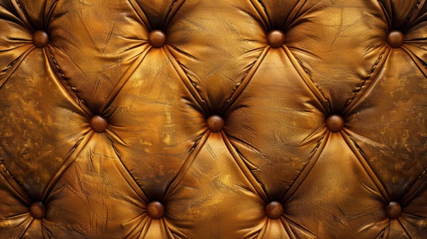 AI generated Close-up texture of genuine leather with brown rhombic stitching, a tactile elegance. Ai Generated. photo