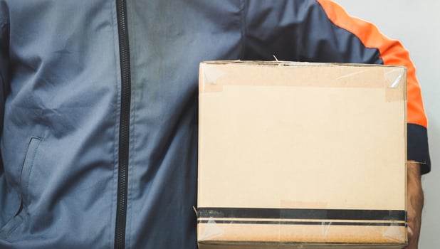 The work of parcel delivery personnel photo