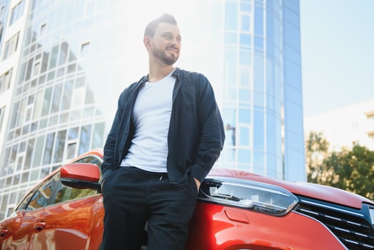 successful man near his car photo