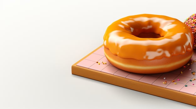 Pastry donut with brown caramel creamy topping photo