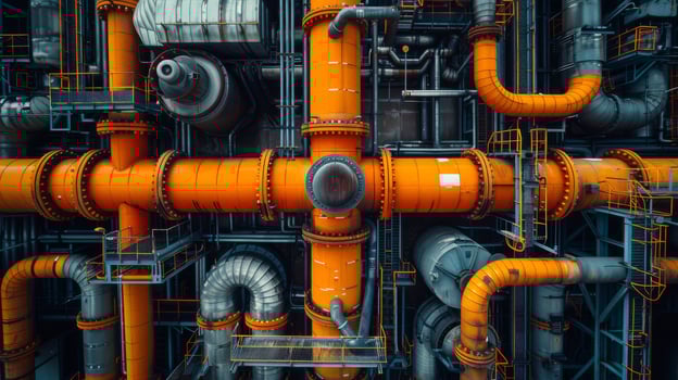 AI generated Industrial zone the equipment of oil refining photo