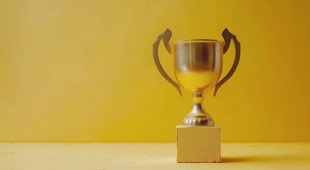 AI generated Golden Trophy on Black Stand photo