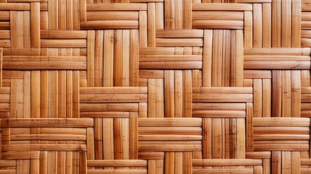 AI generated Brown bamboo weave texture, a nature background with handicraft charm. Ai Generated. photo