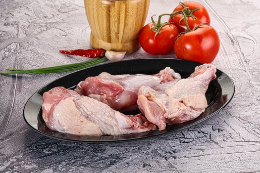 Raw turkey shoulder wing for cooking photo