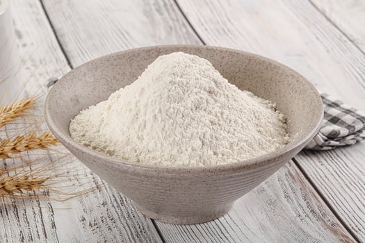 Wheat flour heap for bake photo