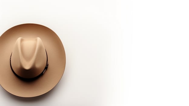 AI generated Photo of Beige Cowboy Hat isolated on white background. AI Generated