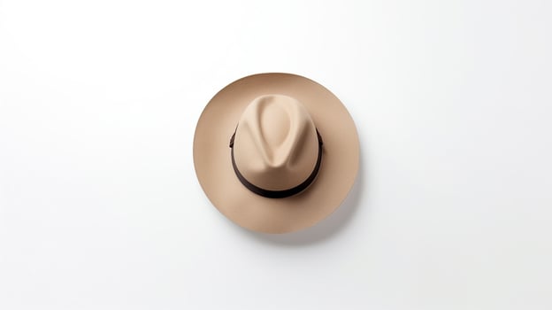 AI generated Photo of Beige Fedora Hat isolated on white background. AI Generated