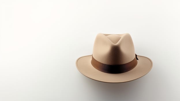 AI generated Photo of Beige Fedora Hat isolated on white background. AI Generated