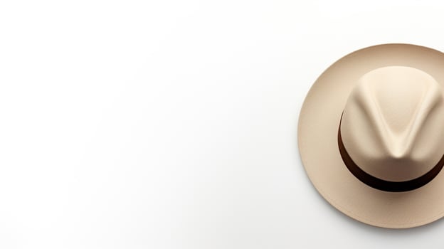 AI generated Photo of Beige Panama Hat isolated on white background. AI Generated