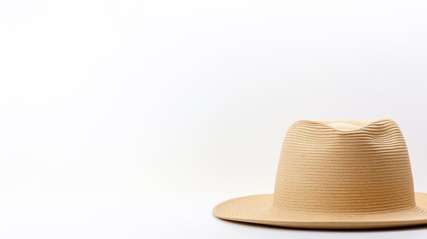 AI generated Photo of Beige Straw hat isolated on white background. AI Generated