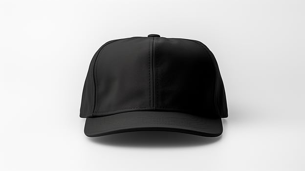 AI generated Photo of Black Military Cap isolated on white background. AI Generated