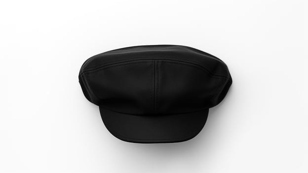 AI generated Photo of Black Newsboy Cap isolated on white background. AI Generated