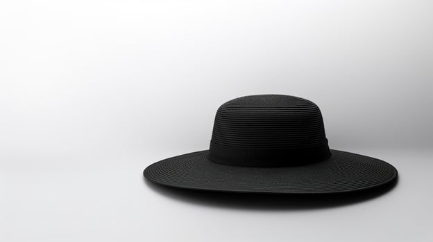 AI generated Photo of Black Sun hat isolated on white background. AI Generated