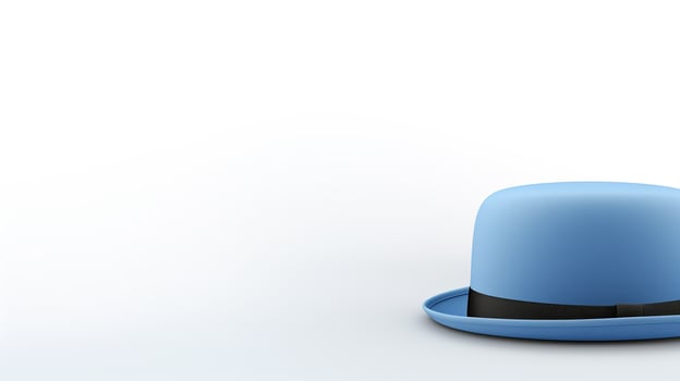 AI generated Photo of Blue Bowler Hat isolated on white background. AI Generated